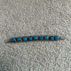 Vintage Mexico Turquoise and Sterling Silver 925 Bracelet